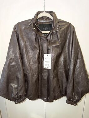 Zara Dark Brown Leather Jacket - Woen’s Classic Bomber
